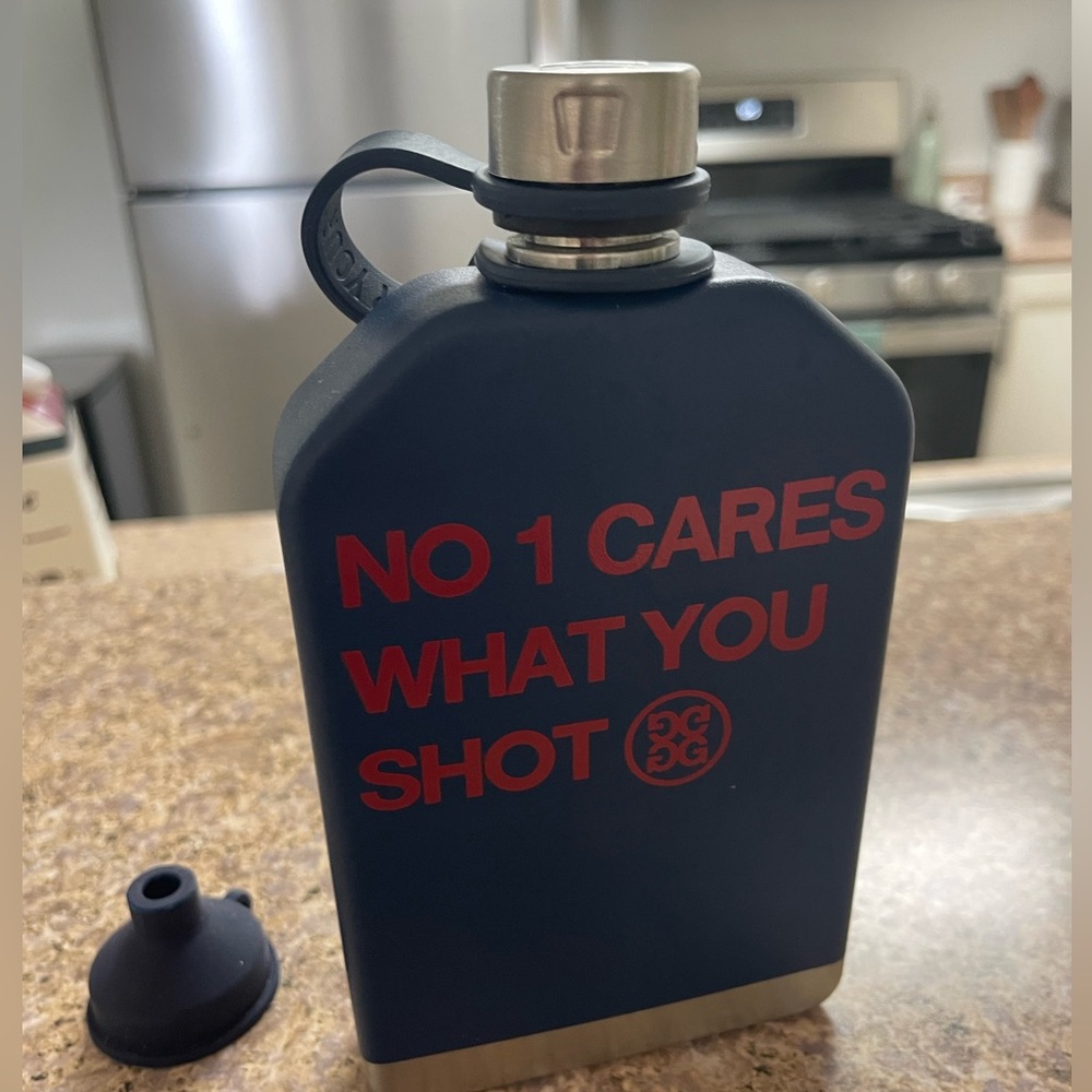 G/Fore Tempercraft Golf Flask 8oz No One Cares What You Shot Stainless Steel